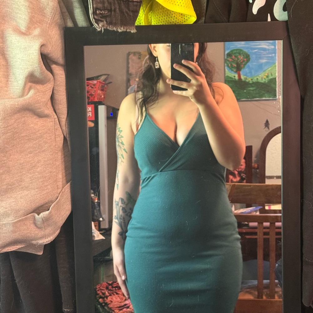 Heart & Hips Deep Green Midi Dress